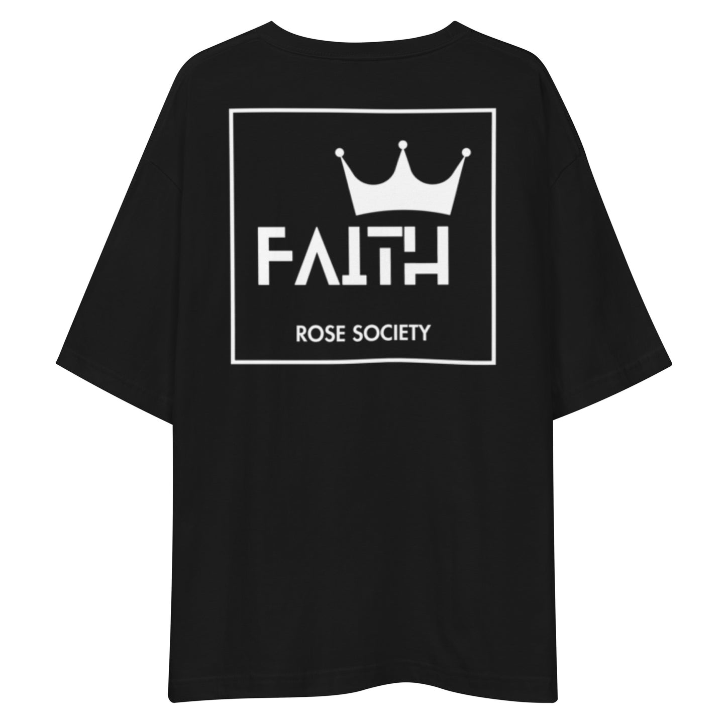 Crowned Faith (White) T-Shirt Black - ROSE Society