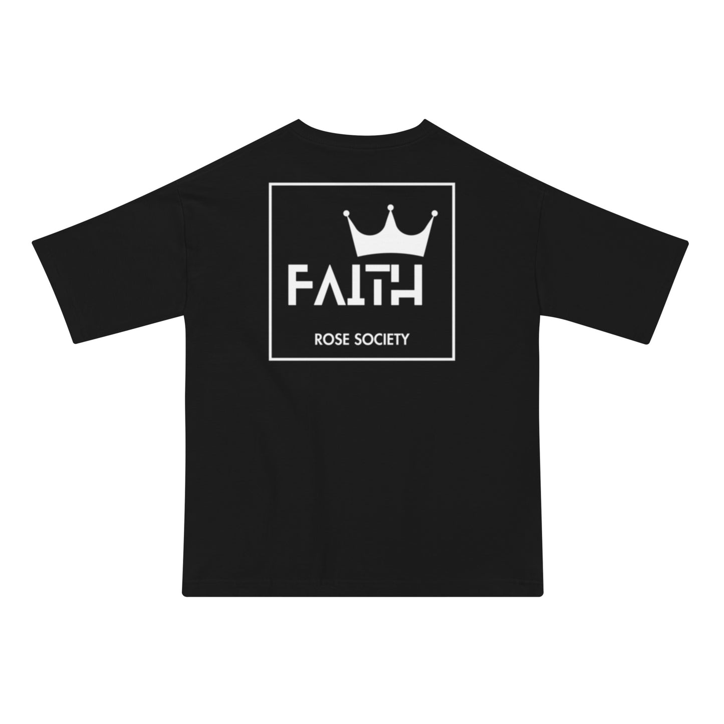 Crowned Faith (White) T-Shirt Black - ROSE Society