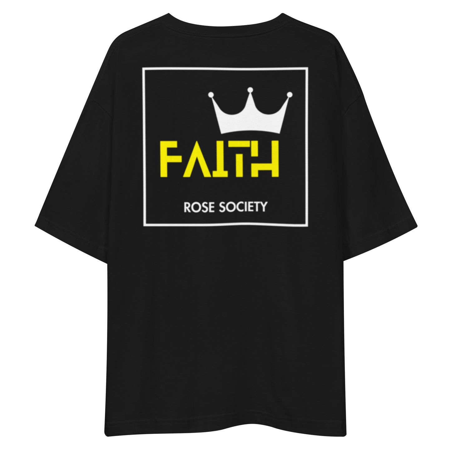 Crowned Faith (Yellow) T-Shirt Black - ROSE Society