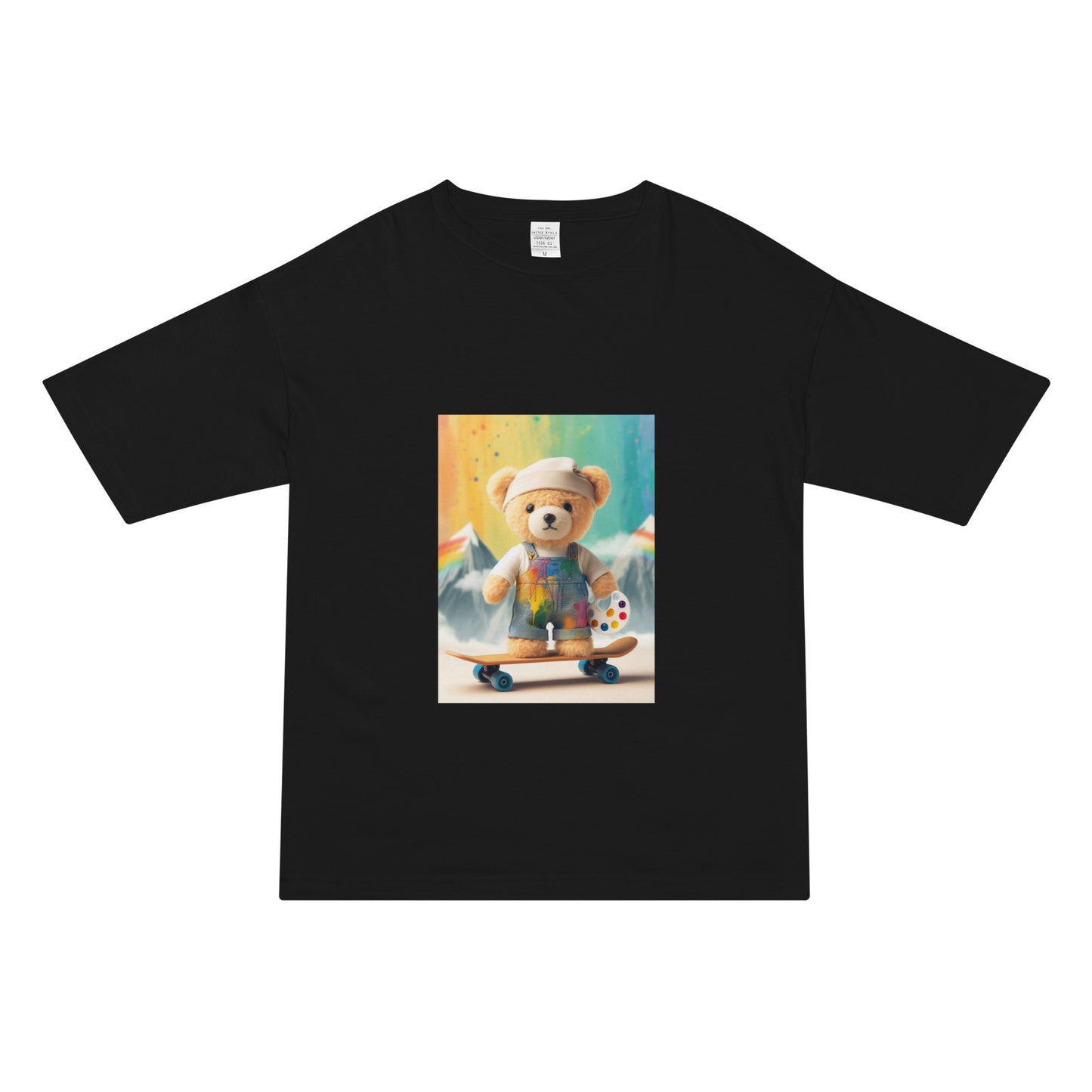 Rainbow Horizon Bear T-Shirt Black - ROSE Society